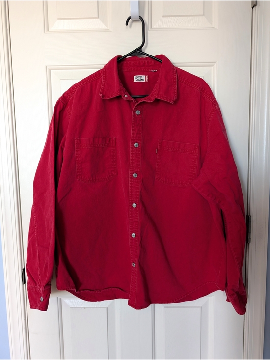 Levi's Other - Vintage Levi's red denim heavyweight button-down shirt or shirt jacket